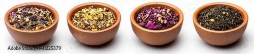 Assorted Loose Leaf Teas in Terracotta Bowls