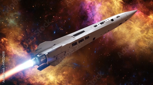 Wallpaper Mural Spacecraft Launch Through Cosmic Nebula Torontodigital.ca