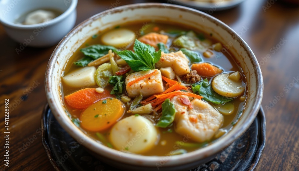 Another popular traditional dish is a fragrant soup made with a variety of fresh vegetables, hearty proteins, and a broth infused with bold seasonings Another popular traditional dish is a fragrant soup made with a variety of fresh vegetables, hearty proteins, and a broth infused with bold seasonings