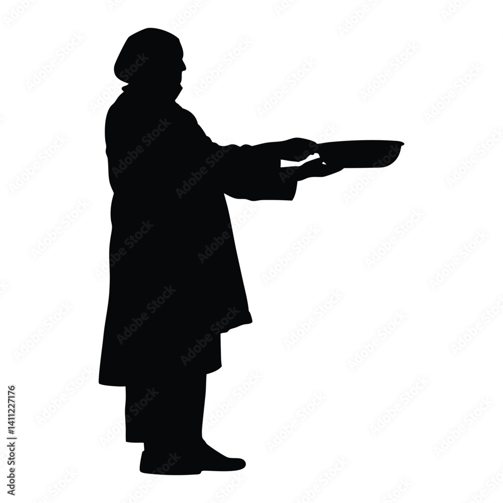 Beggar vector silhouette