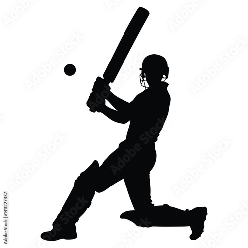Batsman vector silhouette