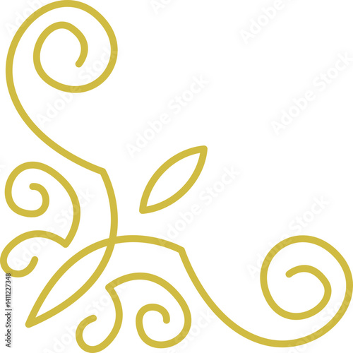 Decorative Angle Vintage Calligraphic Corner
