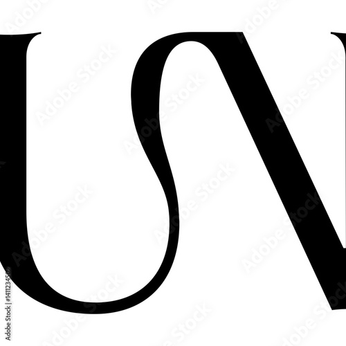  abstract UN letter logo monogram illustration