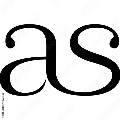  abstract AS letter logo monogram illustration