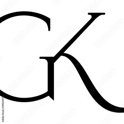  abstract GK letter logo monogram illustration