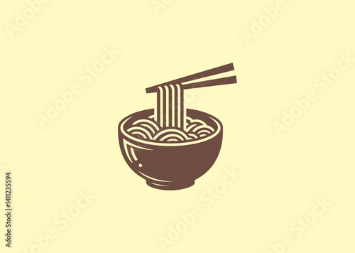 Ramen logo with warm and tasty bowl concept
