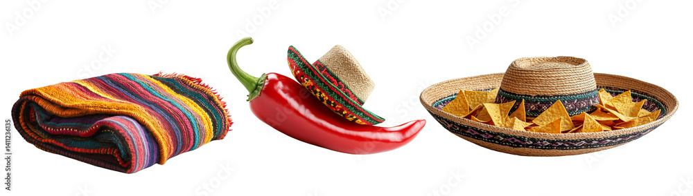 Brighten Cinco de Mayo with traditional decor, PNG, created with AI