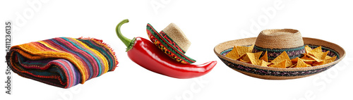 Obraz na płótnie Brighten Cinco de Mayo with traditional decor, PNG, created with AI w salonie