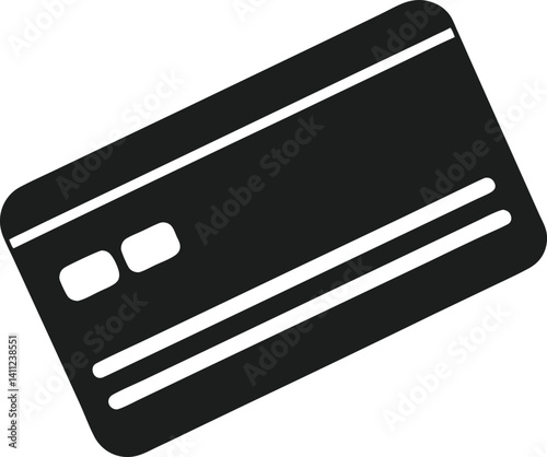 Minimalist Credit Card Icon Silhouette