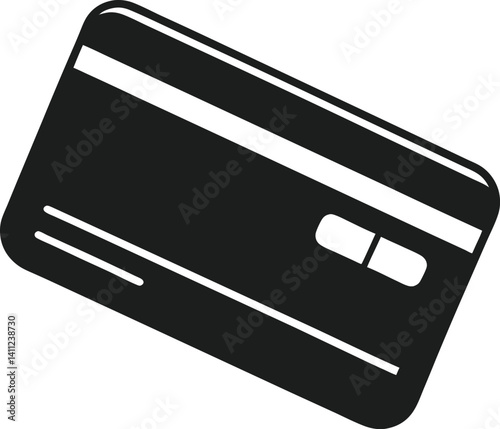 Black Finance Card Vector with Rounded Corners
