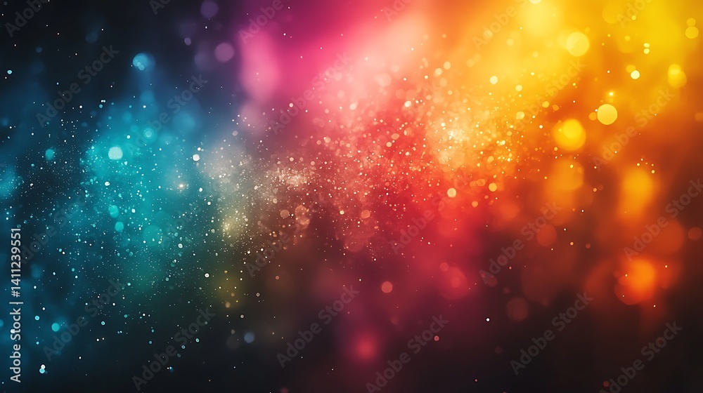 Fototapeta premium Glowing universe inspired bokeh high resolution background