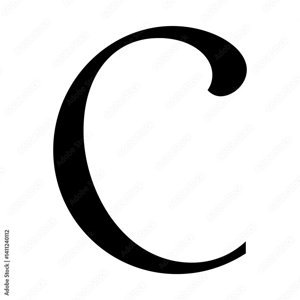 C abstract letter logo monogram illustration C abstract letter logo monogram illustration