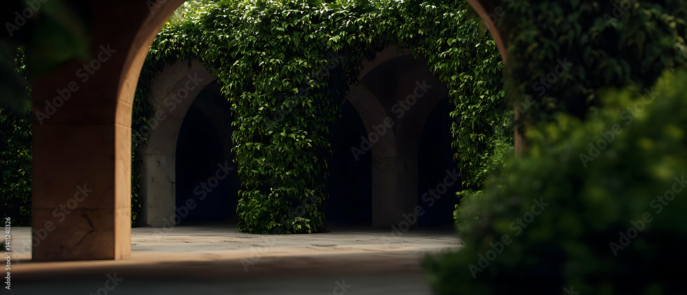 Naklejka premium Arched Courtyard Garden