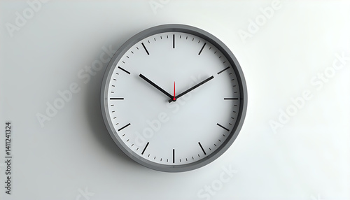 Wallpaper Mural A white clock with black hands on a white wall. Torontodigital.ca