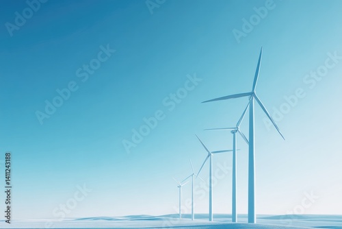Wallpaper Mural minimalist photo of towering wind turbines set against clear sky showcasing clean energy innovation Torontodigital.ca