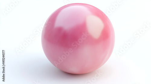 Pink sphere on white background