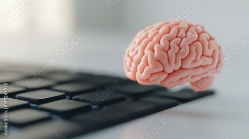 Brain on keyboard, exploring the intersection of artificial intelligence, machine learning and human thought