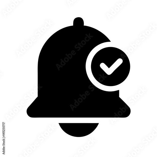 Bell Ring Check Icon Vector Illustration