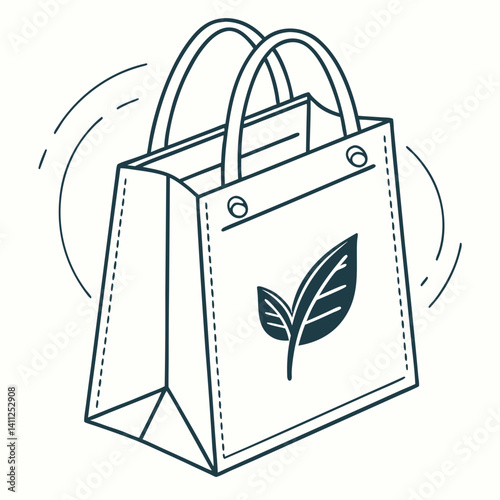 Eco-Friendly Shopping Bag Vector