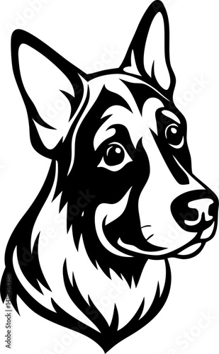 High Quality German Shepard Dog Wall Art Vector