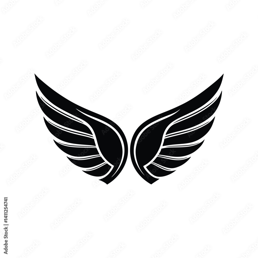 Wings silhouette vector icon set. Simple minimal wing shapes for logo, tattoo, graphic design
Wings silhouette vector icon set. Simple minimal wing shapes for logo, tattoo, graphic design