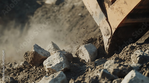 Wallpaper Mural Excavator operator lifting earth and rocks for a mining operation. Featuring action and machinery Torontodigital.ca