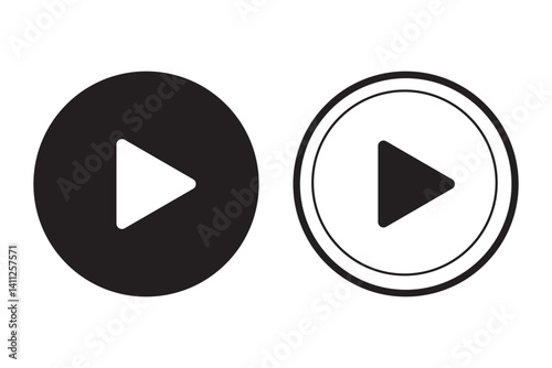 Free Download Play Bottom icon logo design. Single and Set , Play button sign and symbol. EPS 10 - GFXLoad