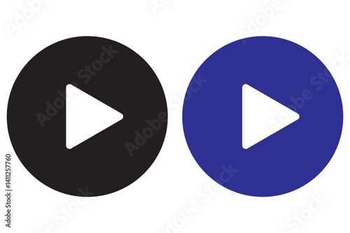 Play Bottom icon logo design. Single and Set , Play button sign and symbol. EPS 10