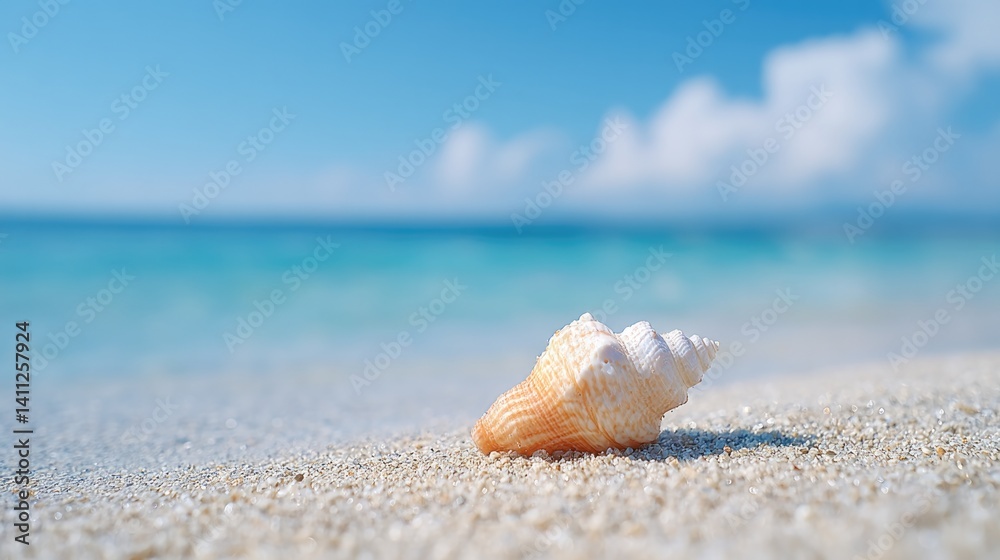 capture minimalistic image of solitary seashell resting on sandy beach illustrating essence of world oceans day capture minimalistic image of solitary seashell resting on sandy beach illustrating essence of world oceans day