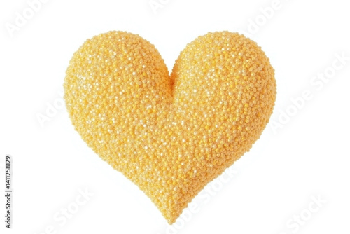 gold glitter heart on a white background