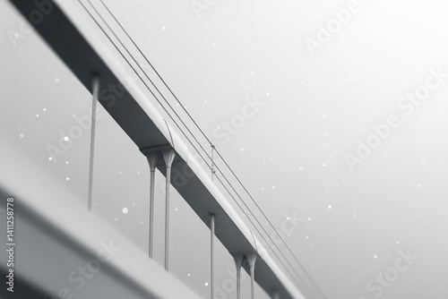 capture abstract composition featuring minimalist arrangement of parallel lines intersected by sporadic dots against