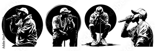  Rapper Microphone Stock Vectors and Vector Art 