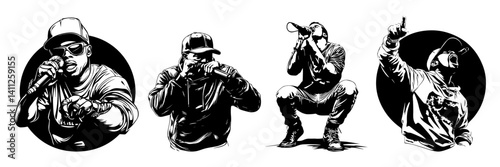  Rapper Microphone Stock Vectors and Vector Art 