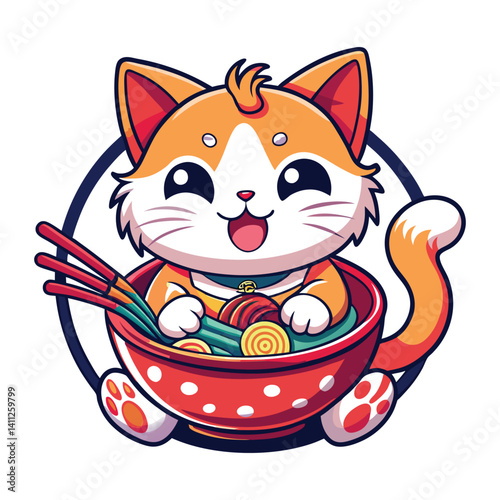 cat with a basket of food