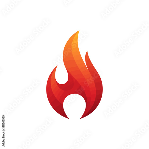 Vibrant and Dynamic Fire Flame Illustration