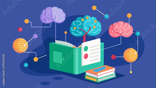 A neuroscience journal uses 3D models and animations to better demonstrate the connections between brain regions in a study on memory formation.. Vector illustration