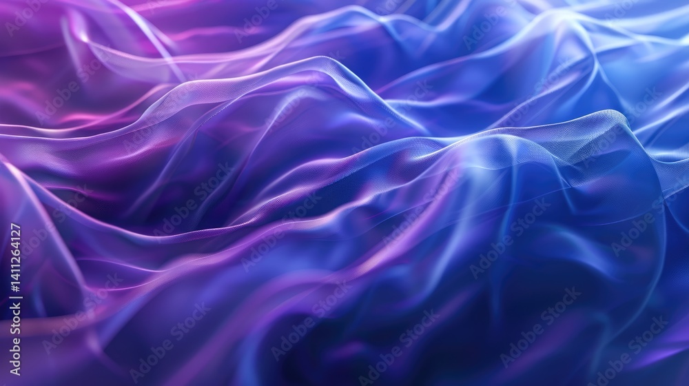 Obraz premium Abstract purple color wave flowing express the energetic ripple. Seamless texture of vividness curve swirling convey sense of harmony and wonderful scene perfect for effect and graphic design. AIG51.