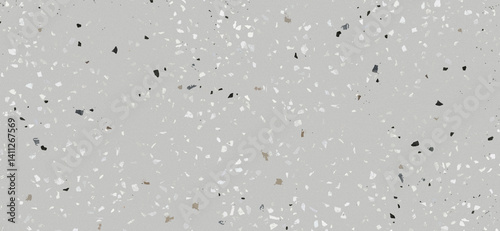  Terrazzo-style grey surface with scattered stone chips in various shades.
