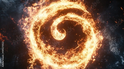 Fiery Spiral Circle in Cosmic Dust