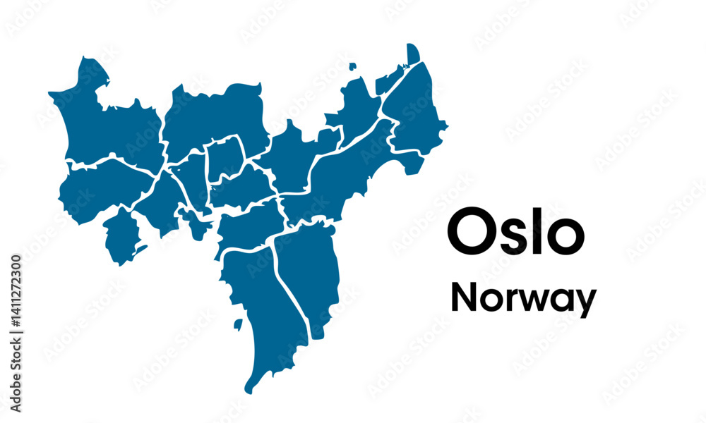 Obraz premium oslo nowray map