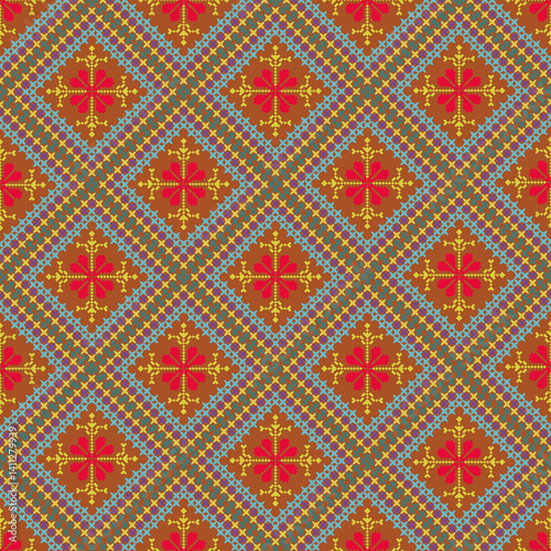 Beautiful retro seamless pattern design by geometric 