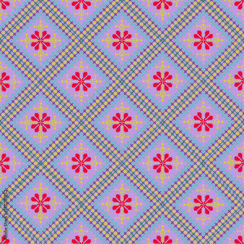 Beautiful retro seamless pattern design by geometric 