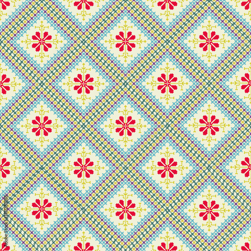Beautiful retro seamless pattern design by geometric 