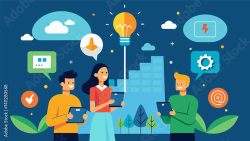 A social media campaign by an energy company sharing tips and tricks for reducing energy consumption based on data insights.. Vector illustration
