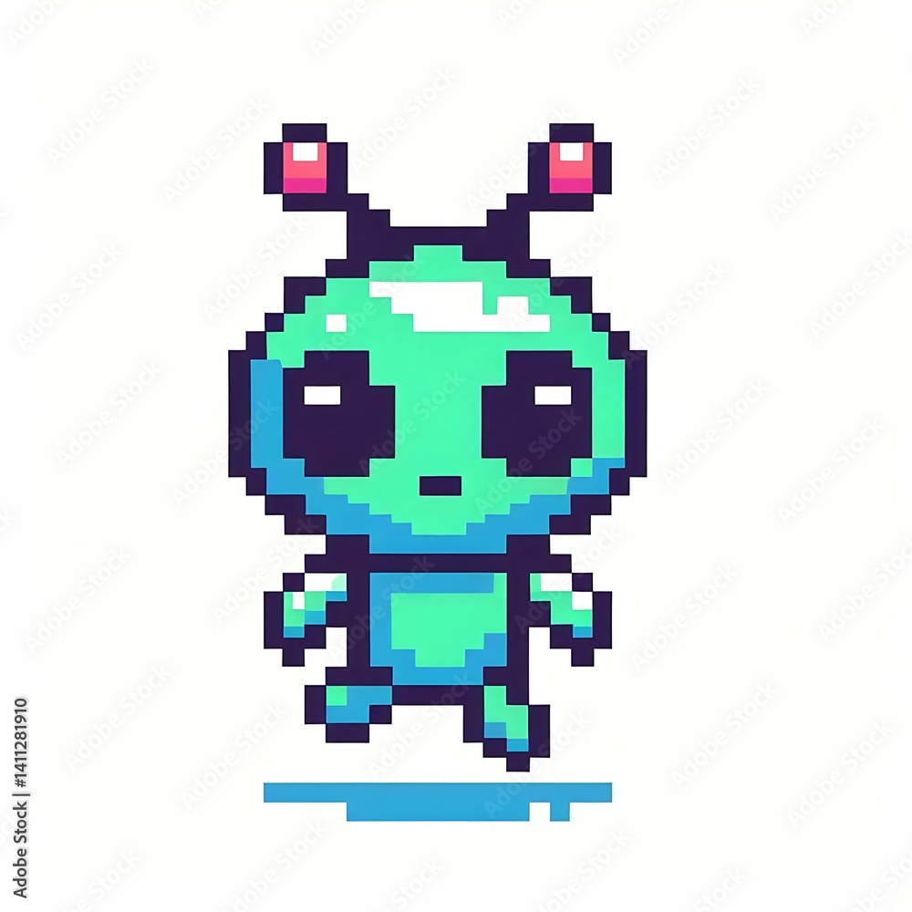 Pixelated Alien Entity Retro Design suitable for art exhibition Pixelated Alien Entity Retro Design suitable for art exhibition