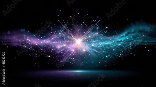 Exploring the Bright Future of Social Media Marketing with Glowing Lights and Trendy Lines in Abstract Design