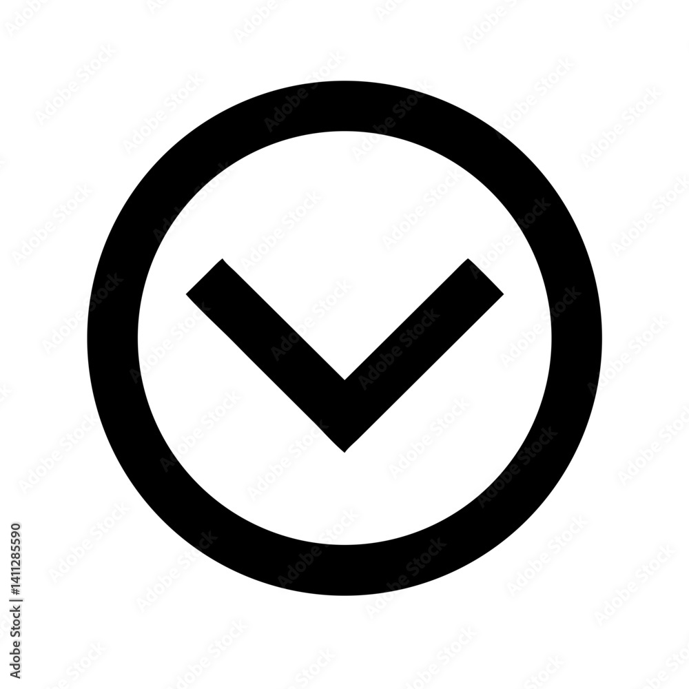Chevron Circle Down Icon Vector Illustration Chevron Circle Down Icon Vector Illustration