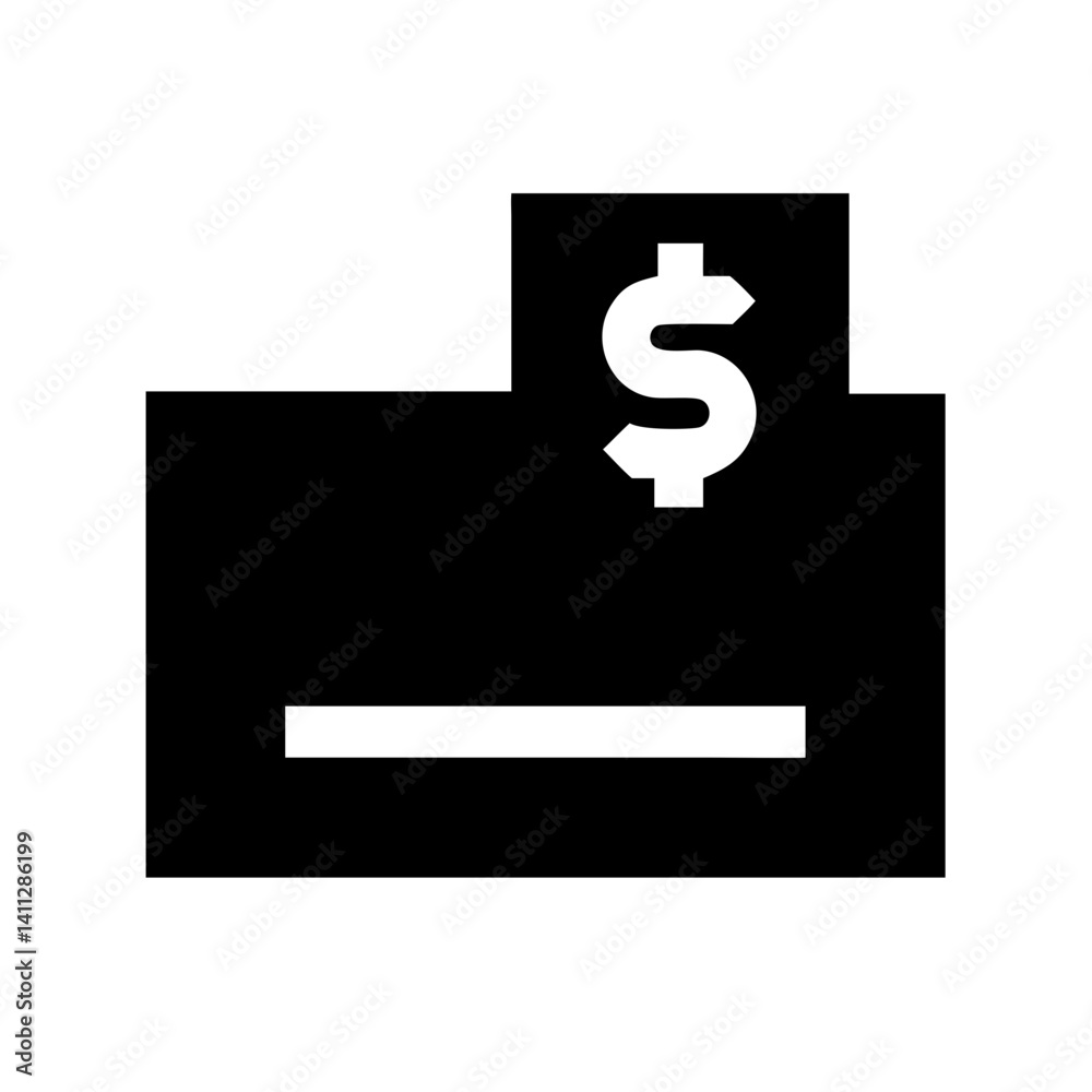 Cash Register Check Icon Vector Illustration Cash Register Check Icon Vector Illustration