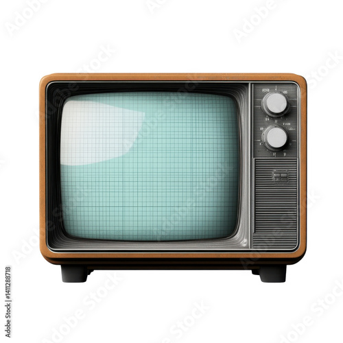 retro television set isolated on white background
