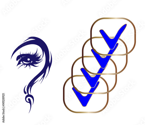 Vector illustration of choosing a favorite girl with exclamation and question mark on white background.